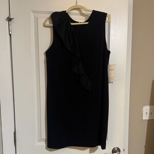 Nine West Black Ruffle Mini Dress